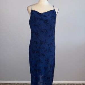 California Concepts Navy Floral A Line Formal Dress